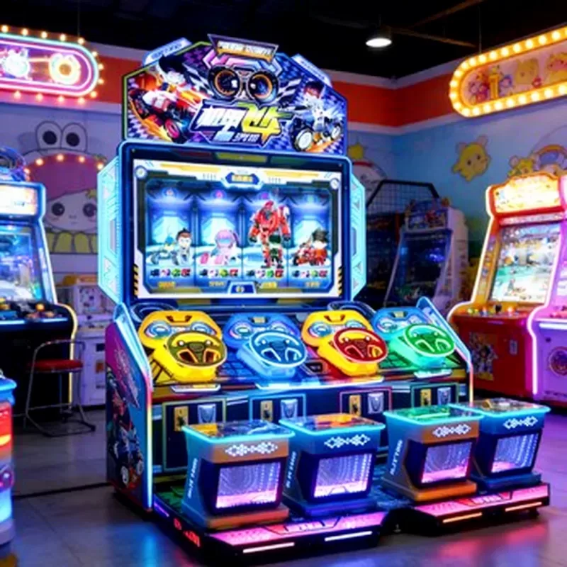 multi‑player mecha racing shooting arcade
