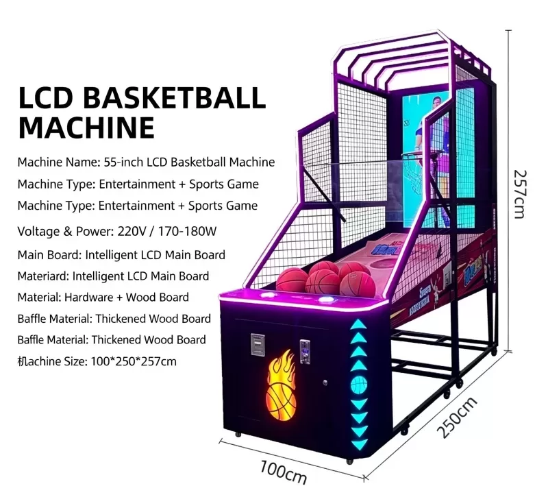 custom lcd basketball arcade machine