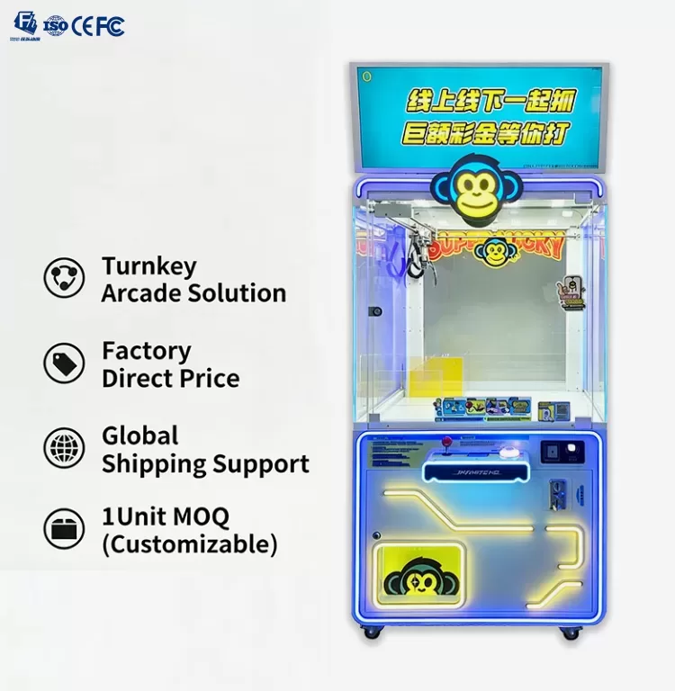 Custom Claw Machine with LED Light & LCD Screen | Arcade Doll Machine Factory